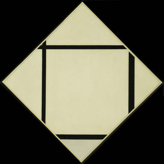 Piet Mondrian - Tableau I Lozenge Four Lines and Gray, vintage art, modern poster print