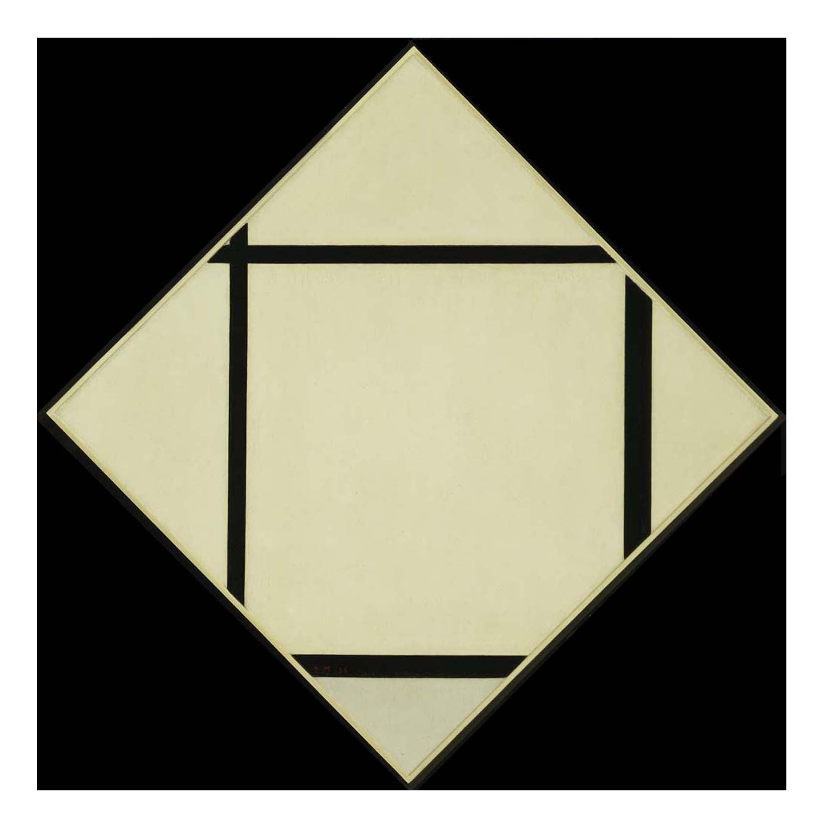 Piet Mondrian - Tableau I Lozenge with Four Lines and Gray, 16x12" (A3) Poster Print