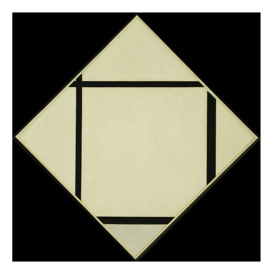 Piet Mondrian - Tableau I Lozenge with Four Lines and Gray, 16x12" (A3) Poster Print