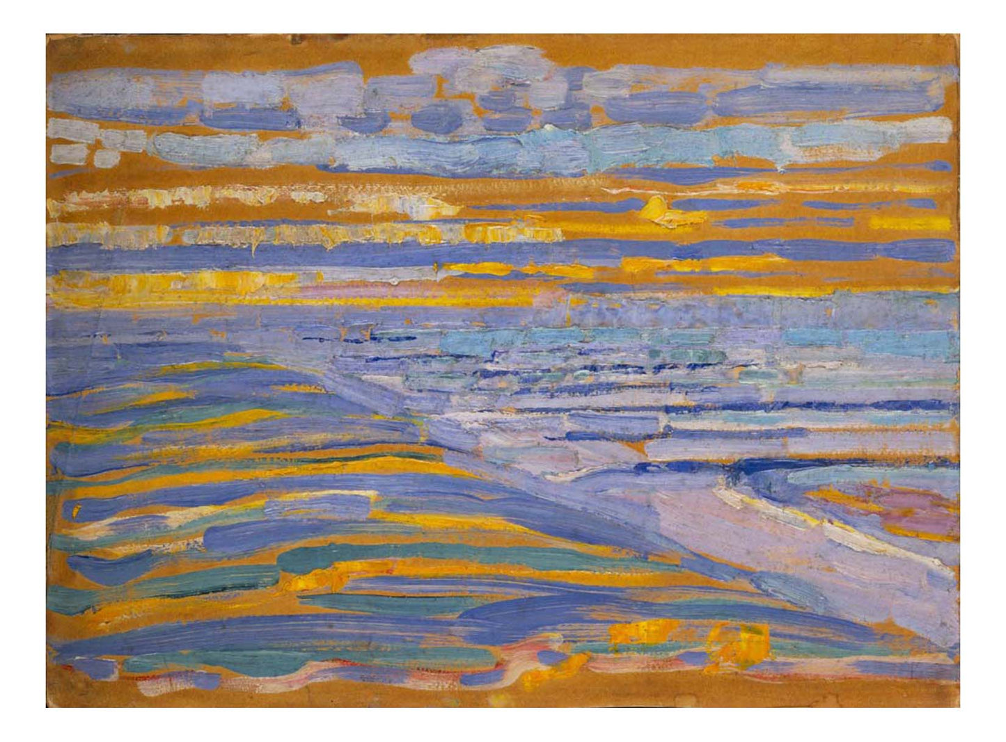 Piet Mondrian - View from the Dunes with Beach and Piers, Domburg, 16x12" (A3) Poster Print