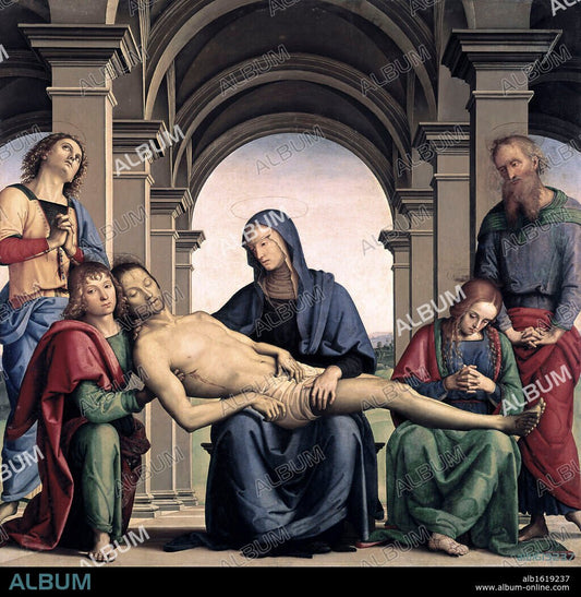 Pieta by Pietro Perugino, vintage art, modern poster print