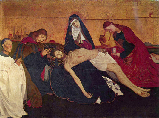 Pietà de Villeneuve-Lez-Avignon, vintage artwork by Enguerrand Quarton, A3 (16x12") Poster Print