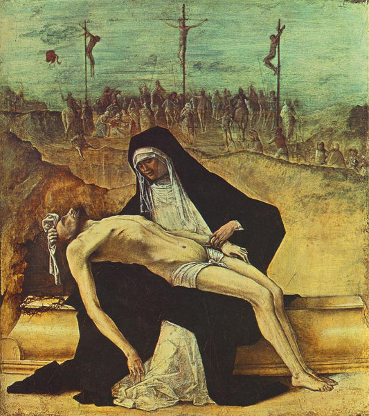 Pietá (Predella from the Stories of Christ), vintage artwork by Ercole de' Roberti, A3 (16x12") Poster Print