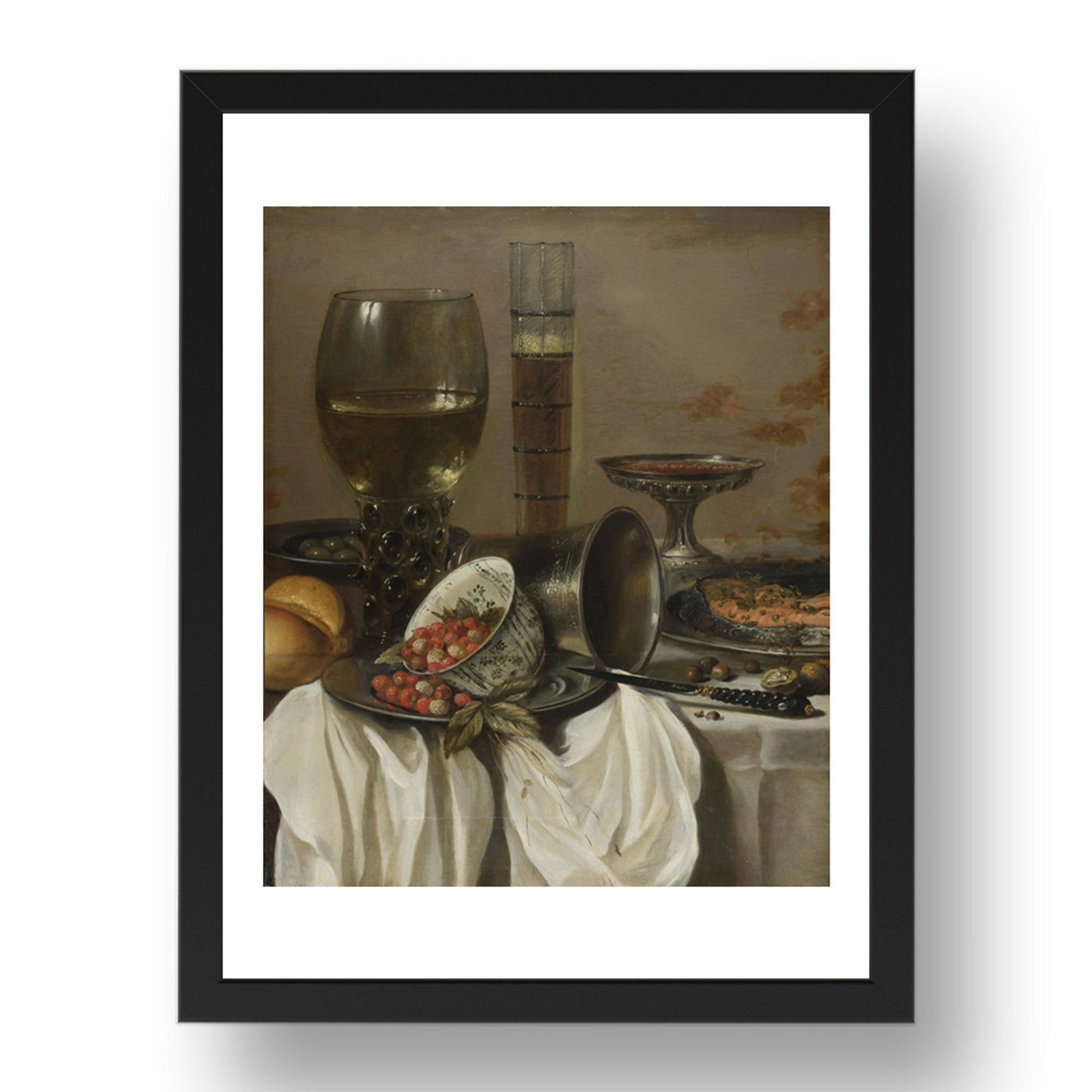 Pieter Claesz.: Still Life with Drinking Vessels, Poster in 17x13"(A3) Frame