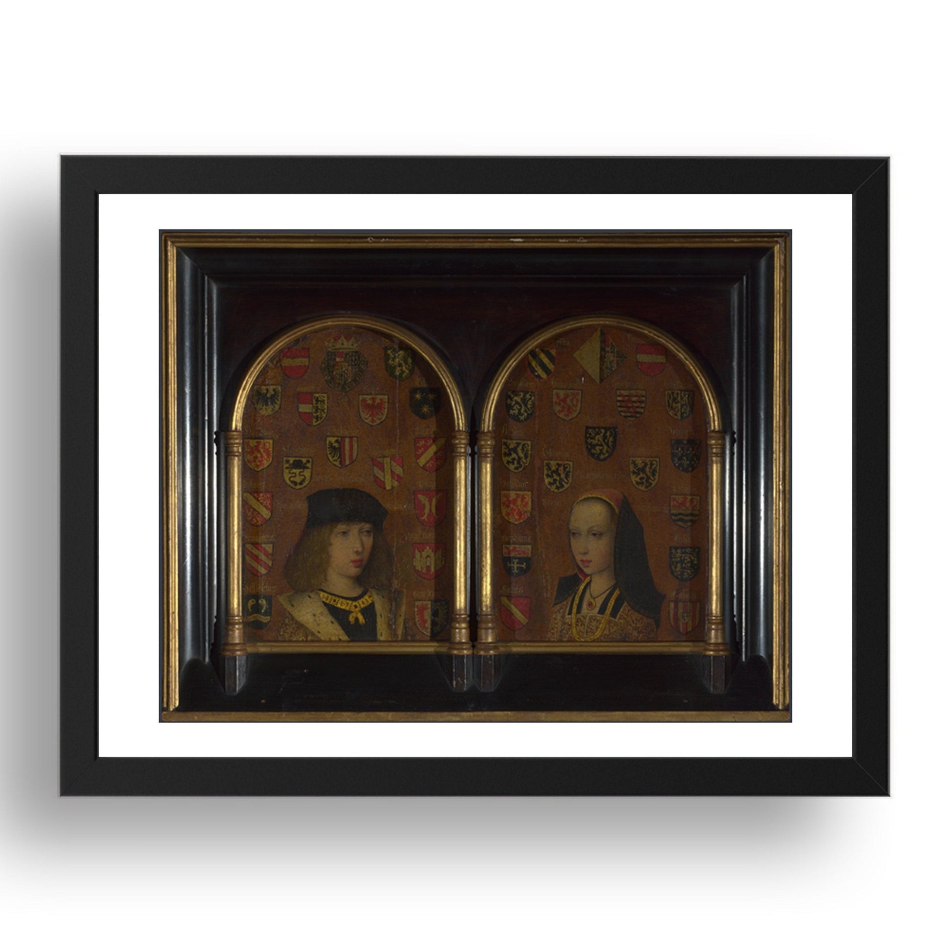Pieter van Coninxloo: Diptych: Philip the Handsome and Margaret of Austria, Poster in 17x13"(A3) Frame