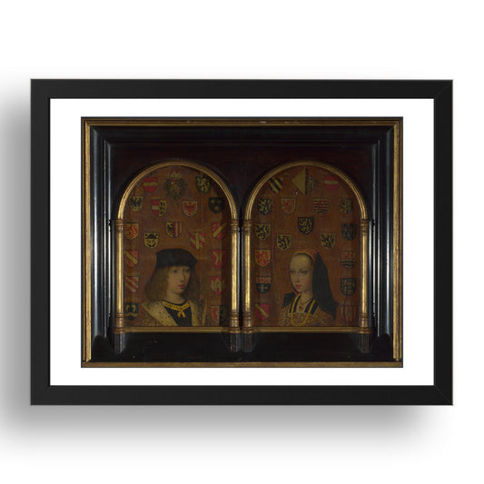 Pieter van Coninxloo: Diptych: Philip the Handsome and Margaret of Austria, Poster in 17x13"(A3) Frame