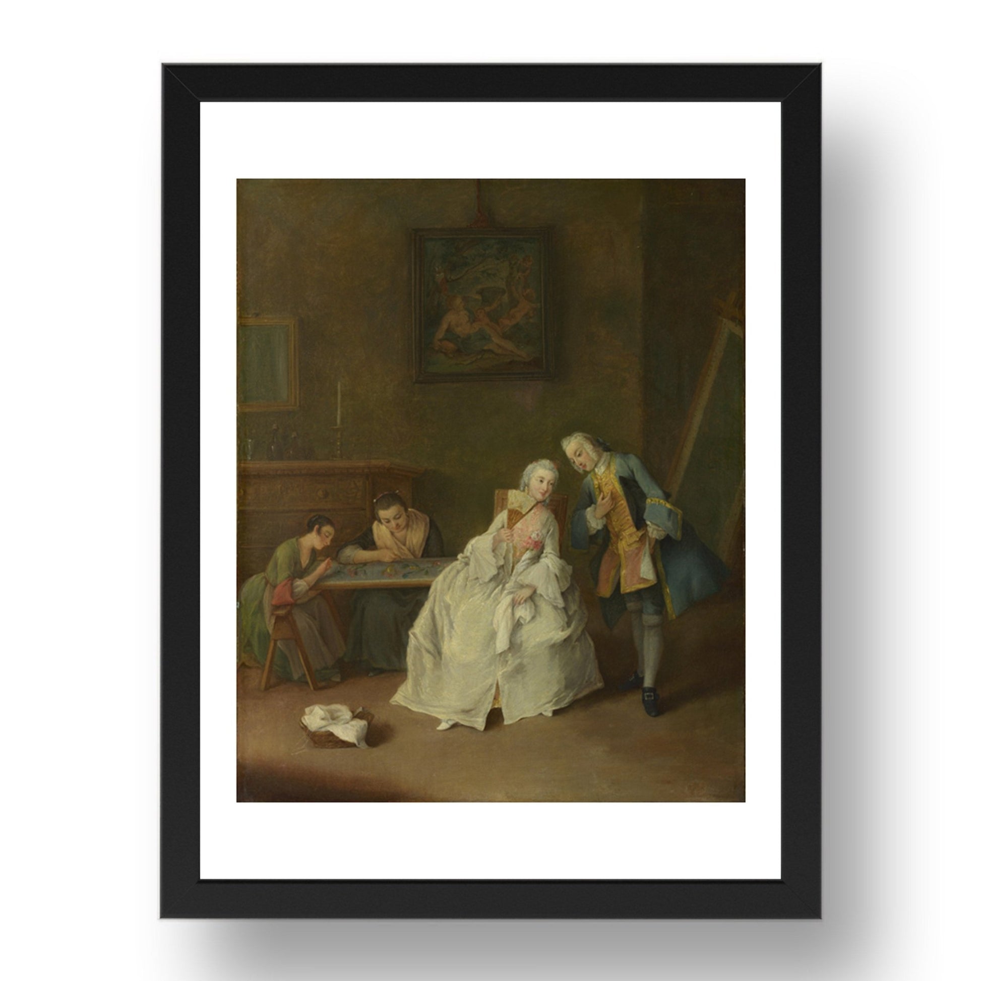 Pietro Longhi: A Lady receiving a Cavalier, Poster in 17x13"(A3) Frame