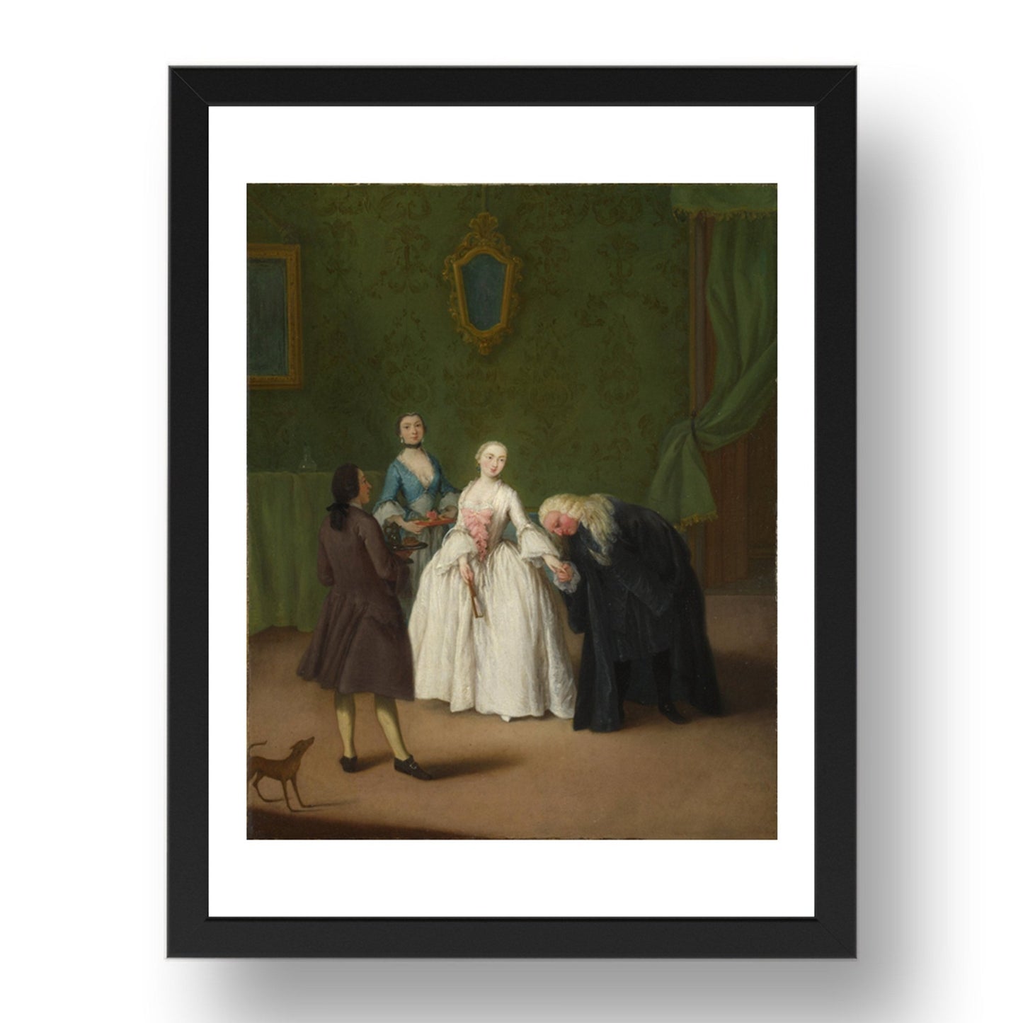 Pietro Longhi: A Nobleman kissing a Lady's Hand, Poster in 17x13"(A3) Frame