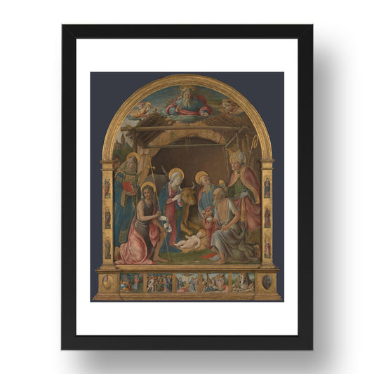 Pietro Orioli: The Nativity with Saints Altarpiece, Poster in 17x13"(A3) Frame