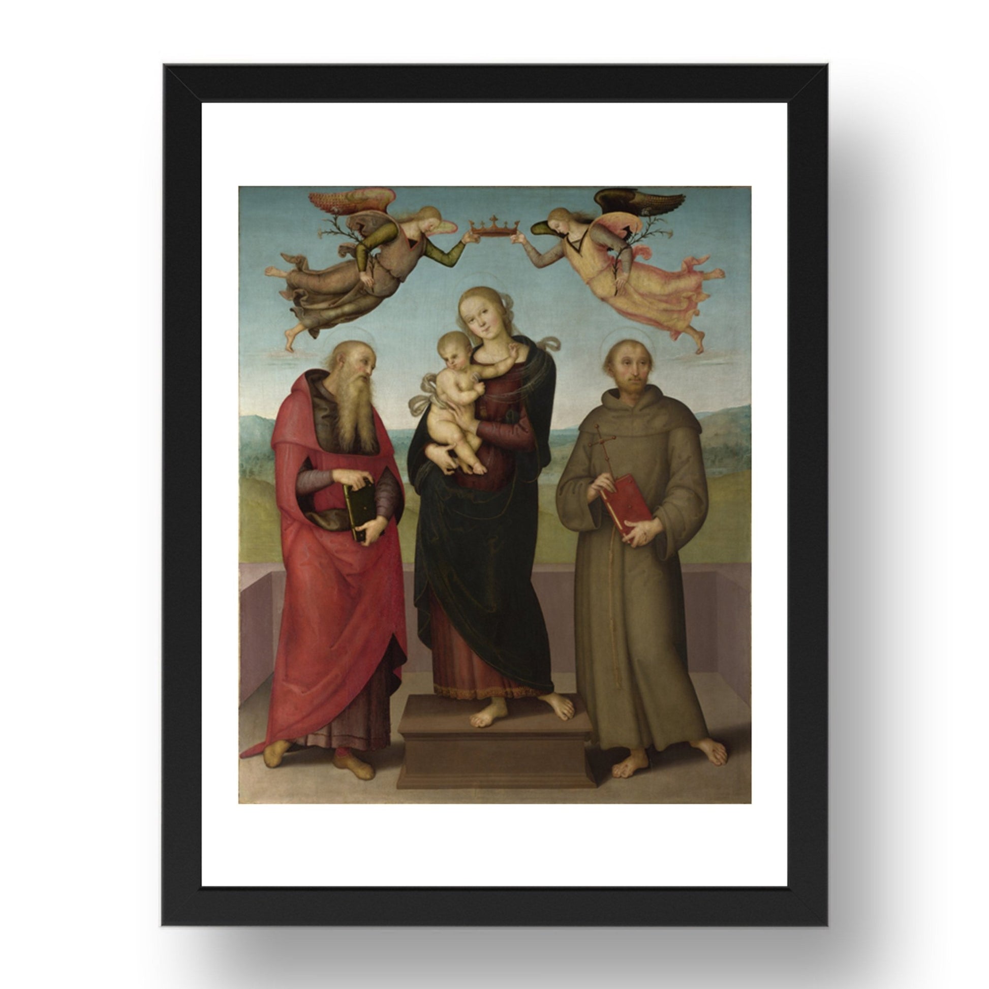 Pietro Perugino: The Virgin and Child with Saints Jerome and Francis, Poster in 17x13"(A3) Frame