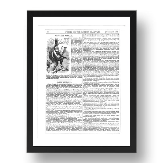 pietyan as a monkey cartoondparalleldarwin872, vintage historic poster in 17x13"(A3) Frame