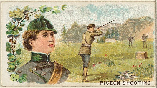 :Pigeon Shooting from the Games and Sports series for Old Judge Cigarettes 1889, vintage artwork, 16x12"(A3) Poster Print