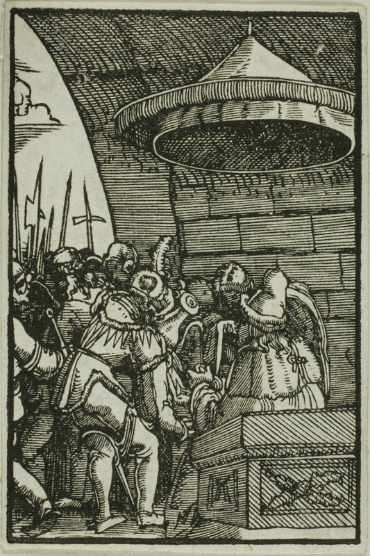 Pilate Washing His Hands, from The Fall and Redemption of Man by  Albrecht Altdorfer, 23x16"( A2 size) Poster Print