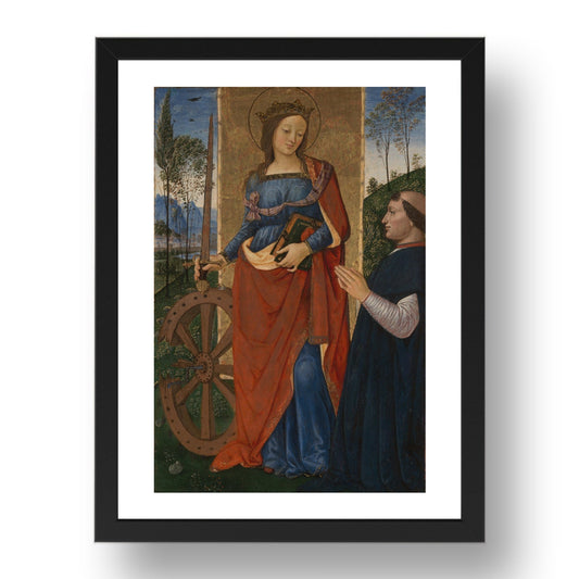 Pintoricchio: Saint Catherine of Alexandria with a Donor, Poster in 17x13"(A3) Frame