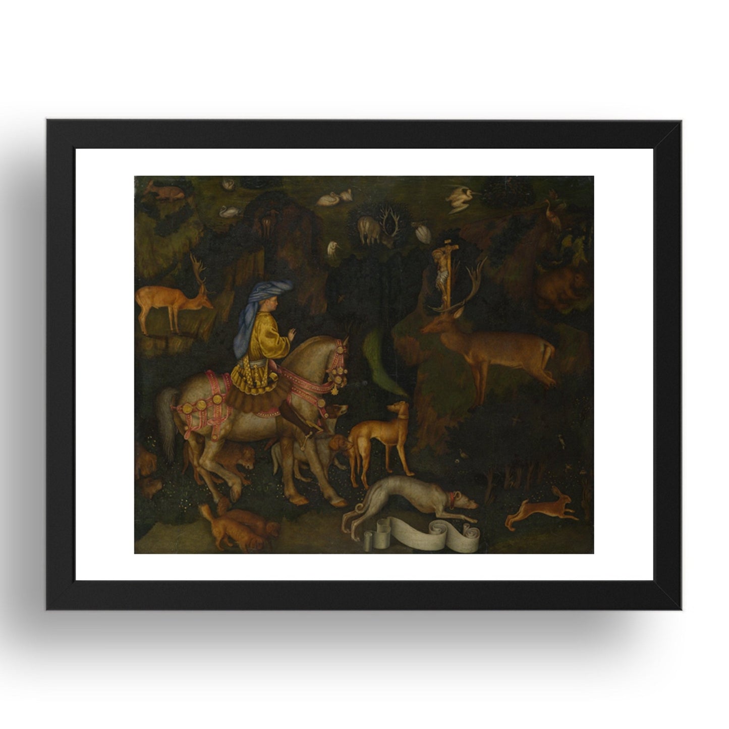 Pisanello: The Vision of Saint Eustace, Poster in 17x13"(A3) Frame