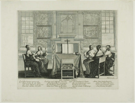 Plate One, from The Wise and Foolish Virgins, plate One by  Abraham Bosse,23x16"( A2 size ) Poster Print