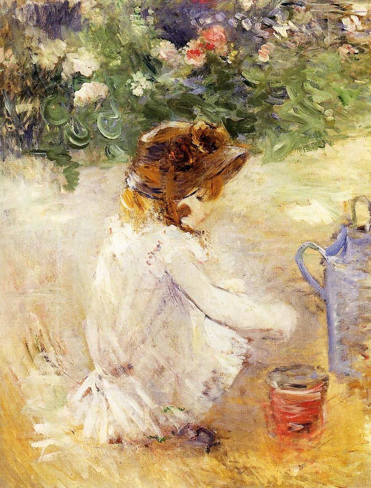 Playing in the Sand - 1882 - by Berthe Morisot, vintage art, modern poster print