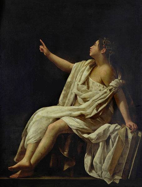 Polyhymnia, the Muse of Lyric Poetry, vintage artwork by Giovanni Baglione, 12x8" (A4) Poster