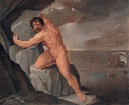 Polyphemus, vintage artwork by Guido Reni, 12x8" (A4) Poster