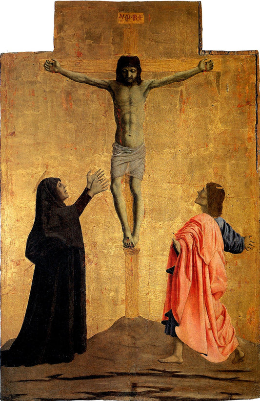 Polyptych of Misericordia: Crucifixion, vintage artwork by Piero della Francesca, A3 (16x12") Poster Print