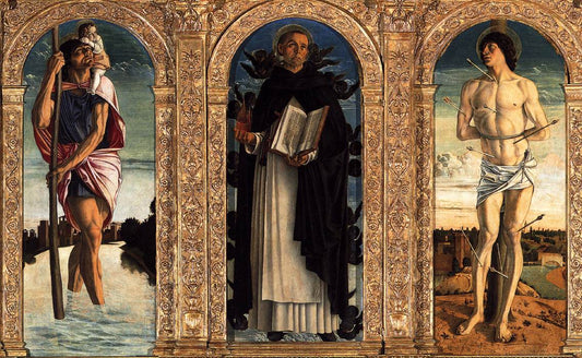 Polyptych of San Vincenzo Ferreri (detail), vintage artwork by Giovanni Bellini, A3 (16x12") Poster Print