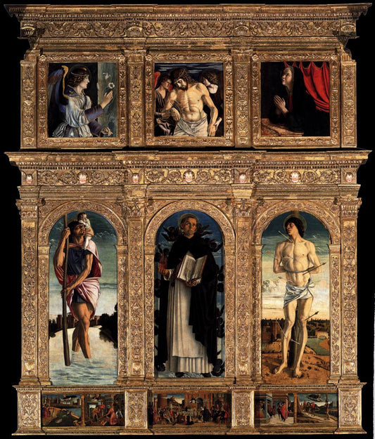 Polyptych of San Vincenzo Ferreri, vintage artwork by Giovanni Bellini, A3 (16x12") Poster Print