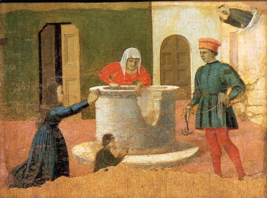 Polyptych of St Anthony - St Elizabeth Saves a Boy, vintage artwork by Piero della Francesca, A3 (16x12") Poster Print