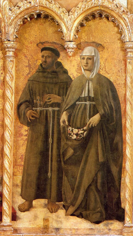 Polyptych of St Anthony - St Francis and St Elizabeth, vintage artwork by Piero della Francesca, A3 (16x12") Poster Print