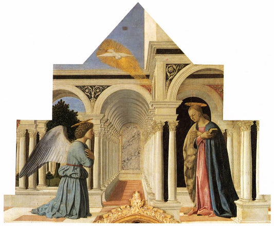 Polyptych of St Anthony - The Annunciation, vintage artwork by Piero della Francesca, A3 (16x12") Poster Print