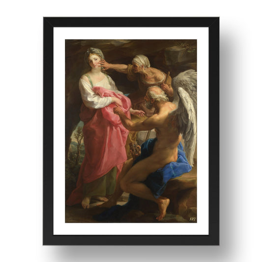Pompeo Girolamo Batoni: Time orders Old Age to destroy Beauty, Poster in 17x13"(A3) Frame
