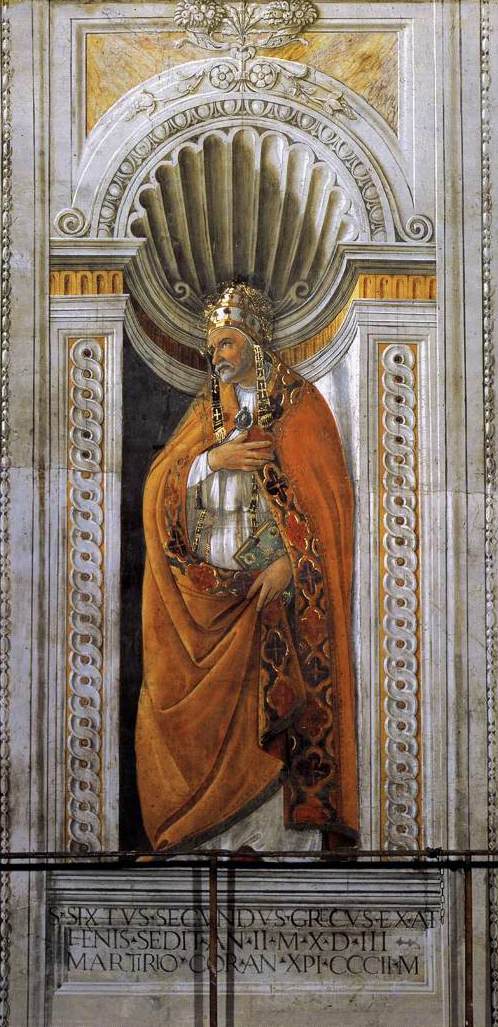 Pope Sixtus II, vintage artwork by Sandro Botticelli, A3 (16x12") Poster Print