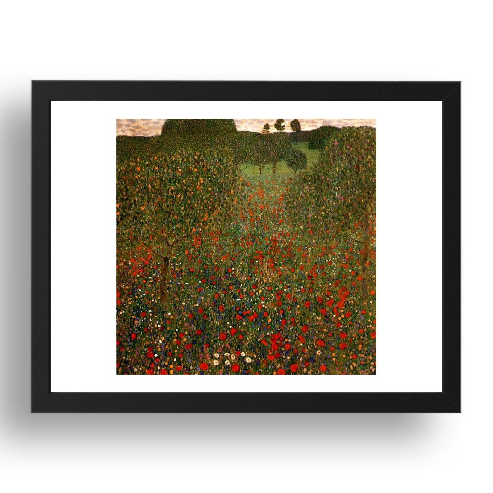 Poppy Field 1907 by Gustav Klimt, 17x13" Frame