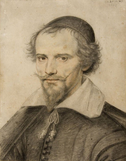 Portrait d’Homme (Portrait of a Man), vintage artwork by Daniel Dumonstier, 12x8" (A4) Poster