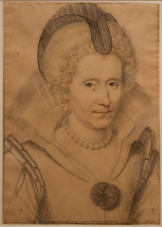 Portrait d'une femme agee, veuve (Portait of an Old Woman), vintage artwork by Daniel Dumonstier, 12x8" (A4) Poster