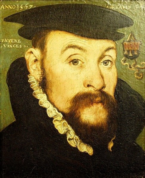 Portrait of a 34 year old man, vintage artwork by German School 16th Century - Unknown, A3 (16x12") Poster Print