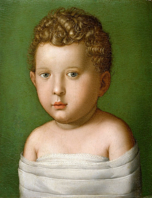 Portrait of a Baby  Boy, vintage artwork by Agnolo Bronzino, A3 (16x12") Poster Print