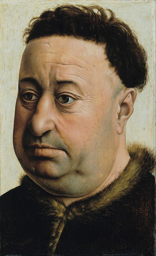 Portrait of a Fat Man, vintage artwork by Robert Campin, A3 (16x12") Poster Print