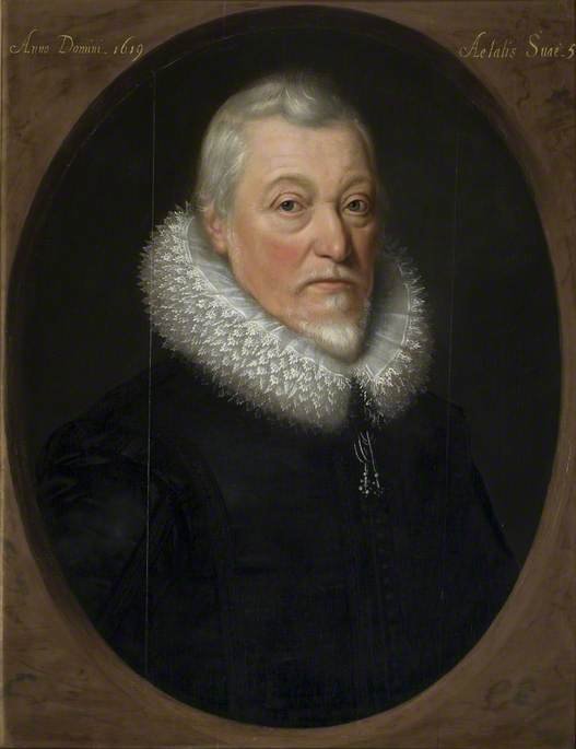 Portrait of a Gentleman, Aged 56, vintage artwork by Cornelis Janssen van Ceulen the Elder, 12x8" (A4) Poster