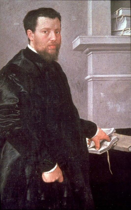 Portrait of a Gentleman (traditionally called Giulio Gilardi), vintage artwork by Giovanni Battista Moroni, A3 (16x12") Poster Print
