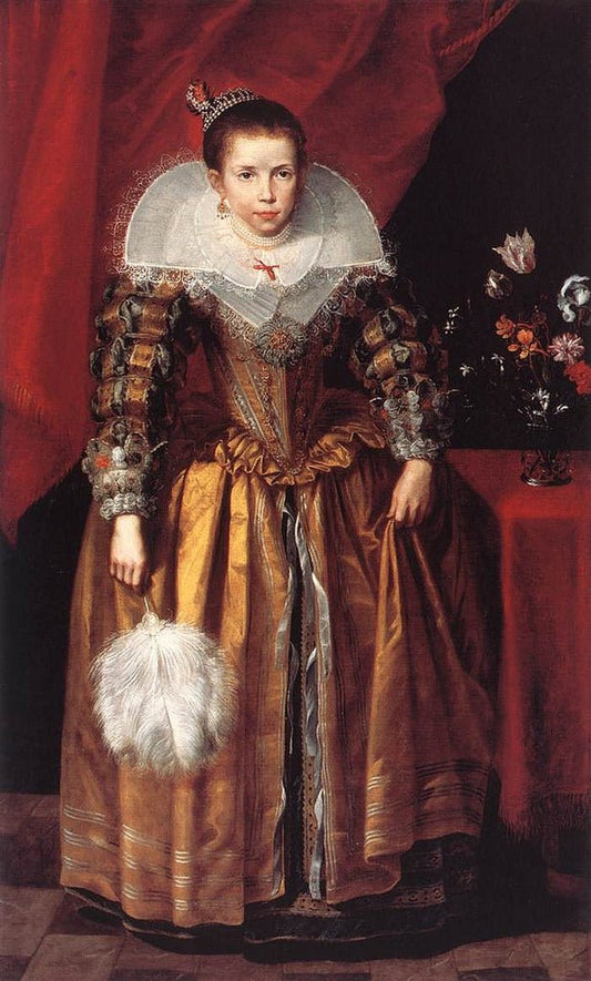 Portrait of a Girl at the Age of 10, vintage artwork by Cornelis de Vos, 12x8" (A4) Poster