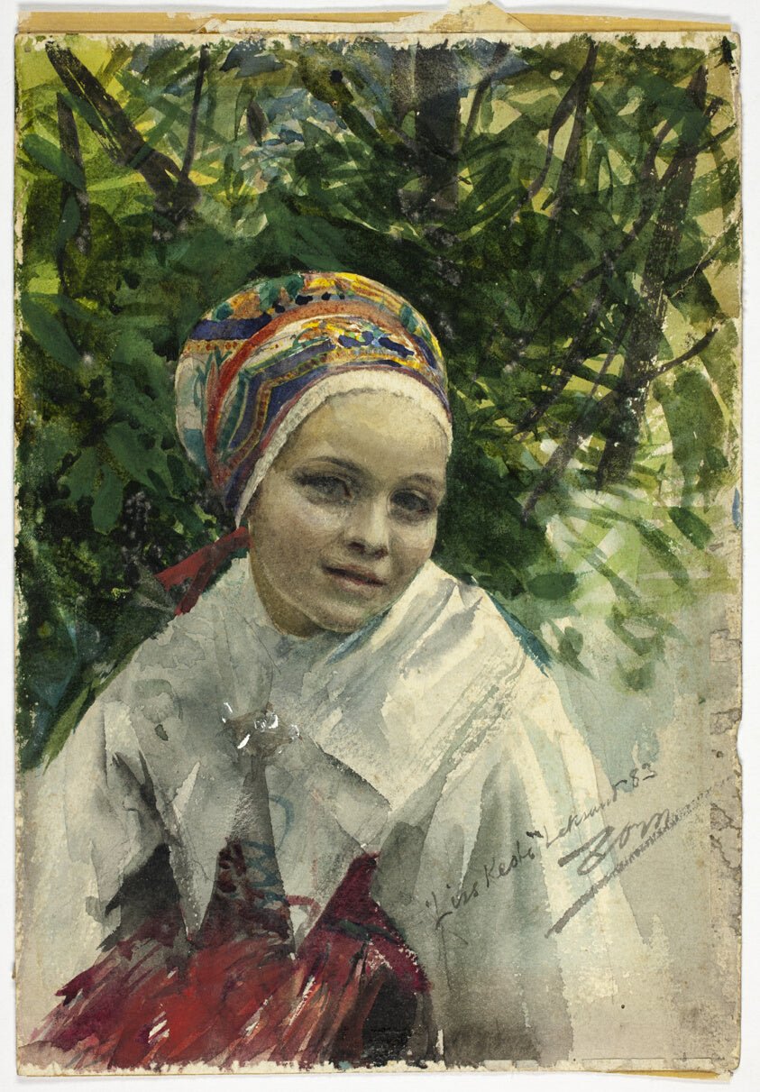 Portrait of a Girl by  Anders Zorn, 23x16"( A2 size) Poster Print