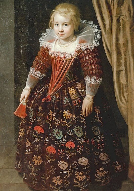 Portrait of a girl, vintage artwork by Paulus Moreelse, 12x8" (A4) Poster