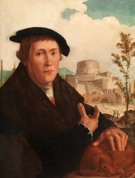 Portrait of a Humanist, vintage artwork by Attributed to Jan van Scorel, A3 (16x12") Poster Print