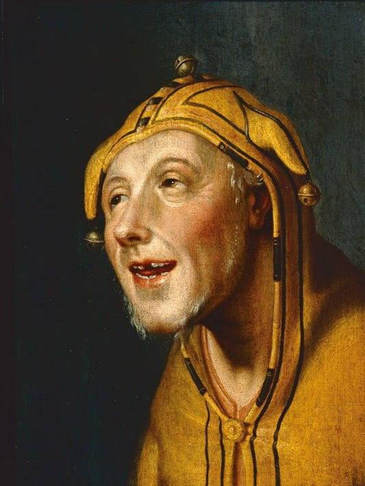 Portrait of a Jester, vintage artwork by Cornelis van Haarlem, A3 (16x12") Poster Print