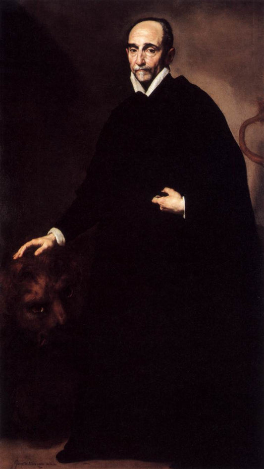 Portrait of a Jesuit Missionary, vintage artwork by Jusepe de Ribera, 12x8" (A4) Poster
