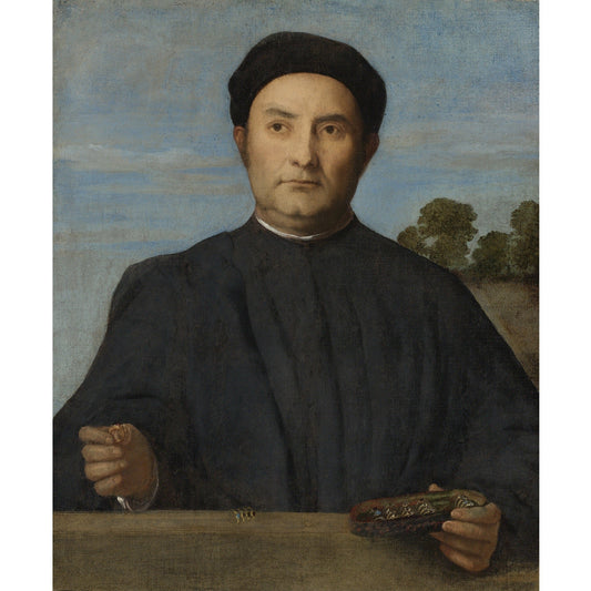 Portrait of a Jeweler, Possibly Giovanni Pietro Crivelli, vintage artwork by Lorenzo Lotto, A3 (16x12") Poster Print
