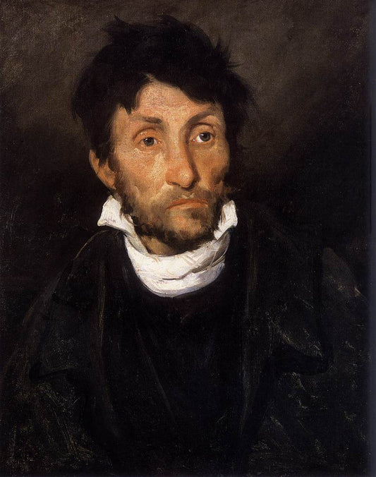 Portrait of a Kleptomaniac by Theodore Gericault, vintage art, modern poster print
