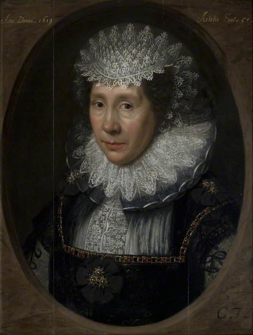 Portrait of a Lady, Aged 50, vintage artwork by Cornelis Janssen van Ceulen the Elder, 12x8" (A4) Poster