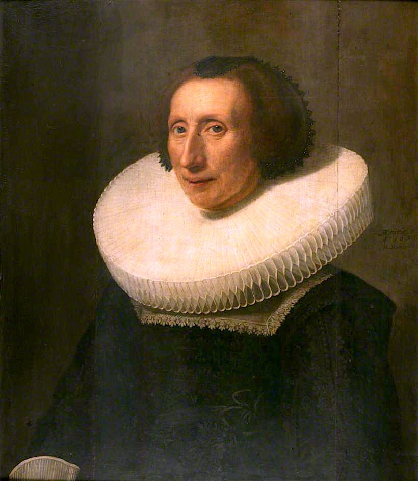 Portrait of a Lady, Aged 58, vintage artwork by Michiel Jansz. van Mierevelt, 12x8" (A4) Poster