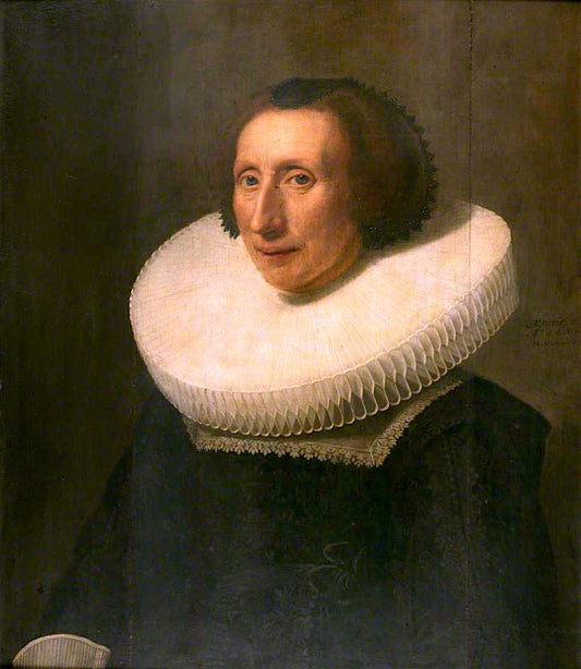 Portrait of a Lady, Aged 58, vintage artwork by Michiel Jansz. van Mierevelt, 12x8" (A4) Poster